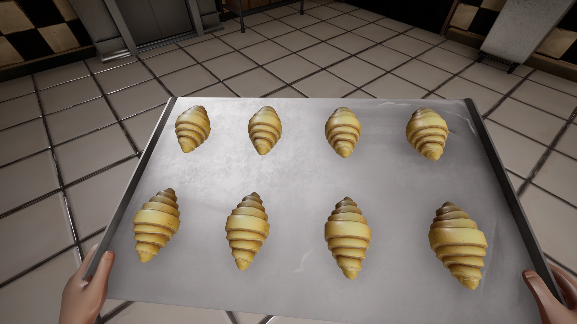 Plaque de 8 croissants crue