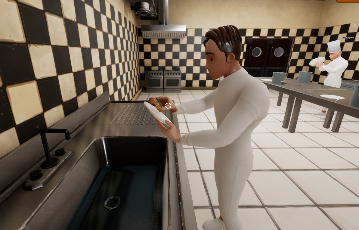 Dishwasher employee assigned to the sink