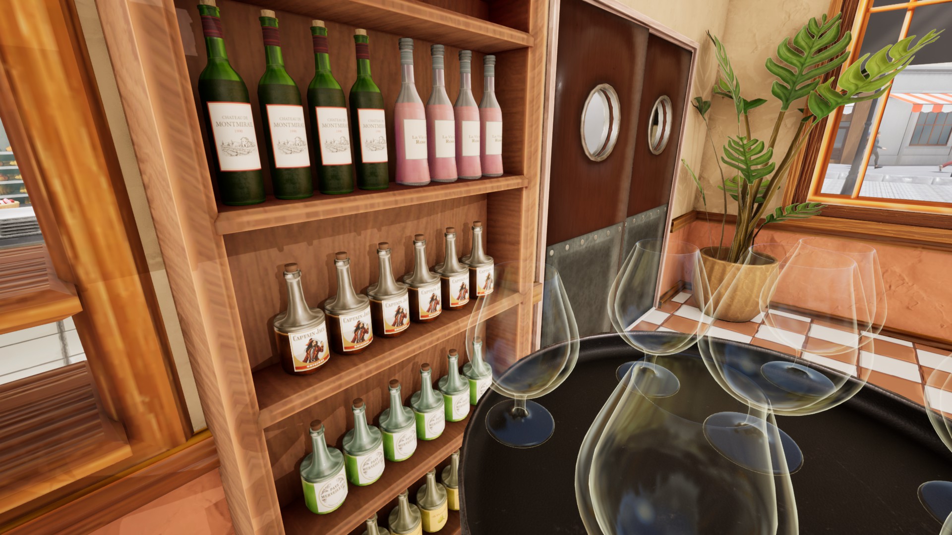 Filled wine or liqueur glass