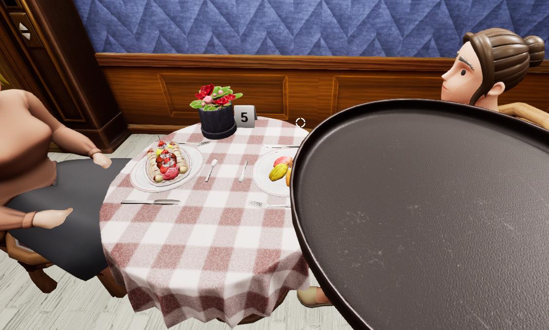 Gast erhält seine Mahlzeit