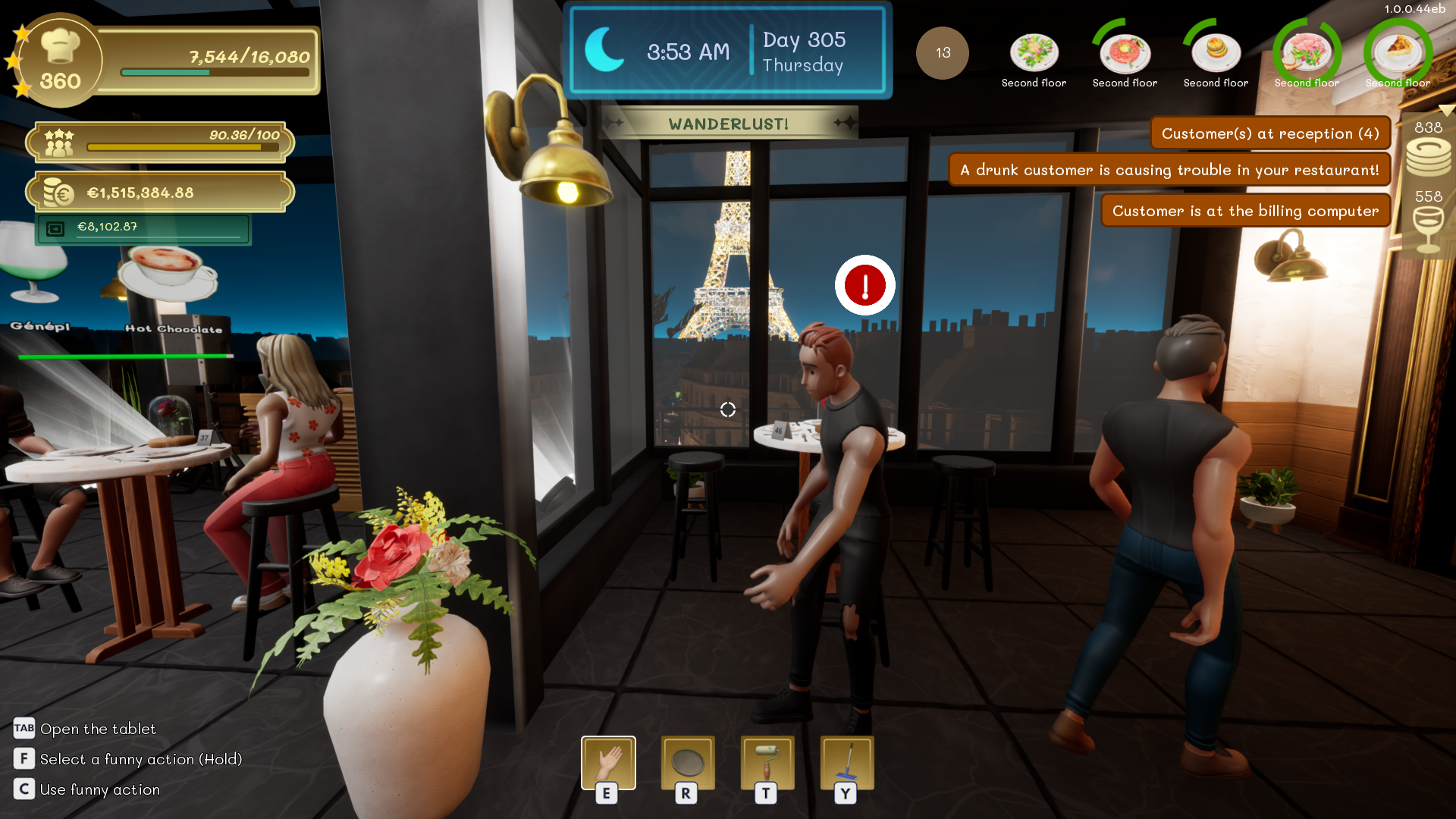 Drunk customer in the restaurant