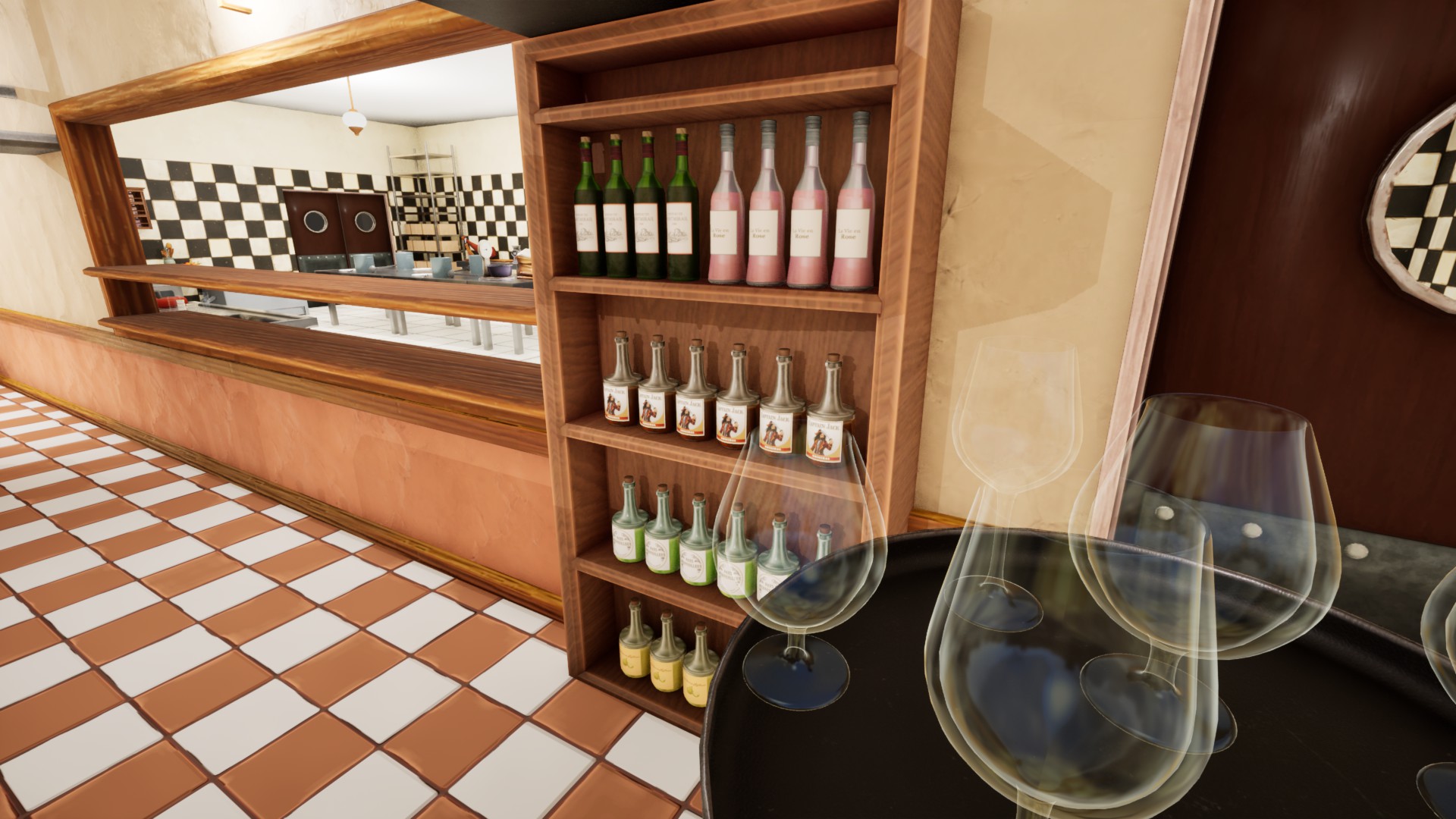 Wine and liqueur bottle shelf