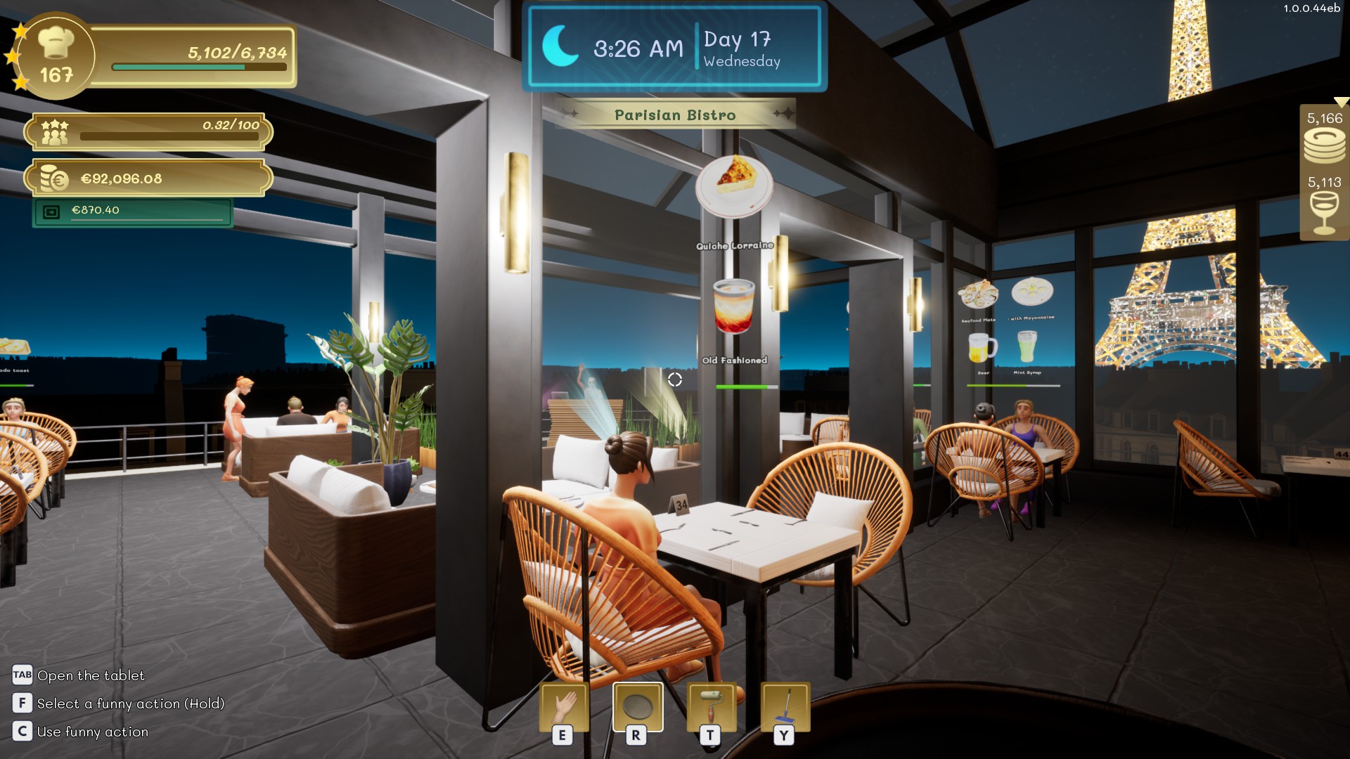 Cocktail order from a rooftop table