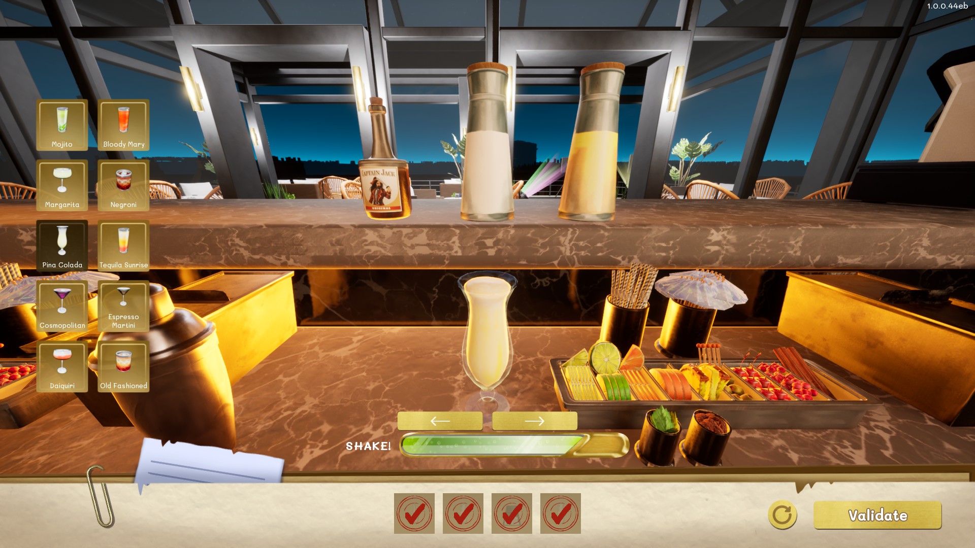 Cocktail station topping selection