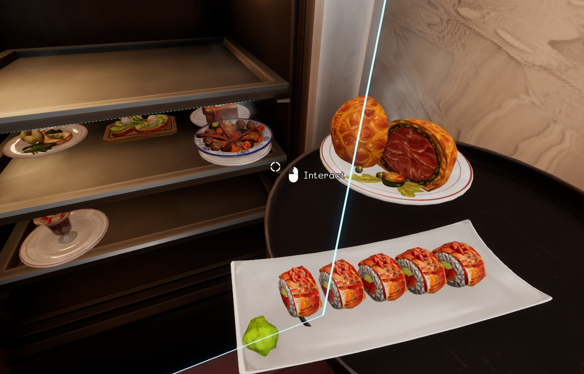 Collecting dishes from the elevator