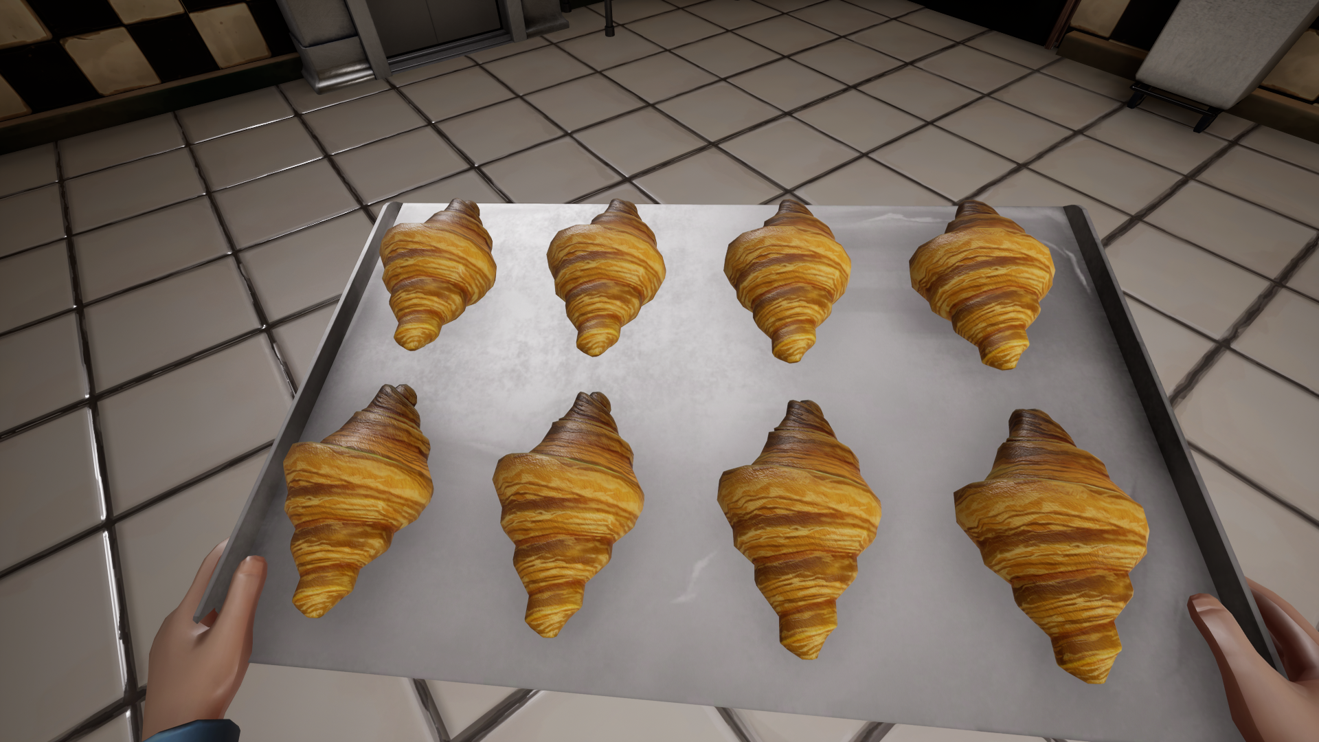 Plaque de 8 croissants cuit