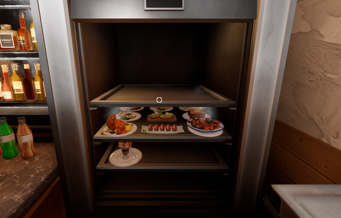 Dish elevator with an upstairs order