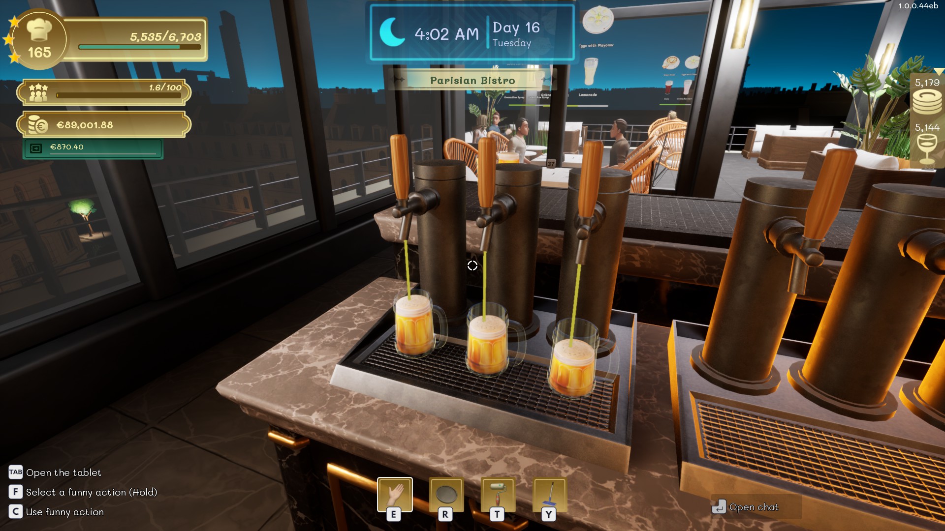 Beer glass filling at the tap