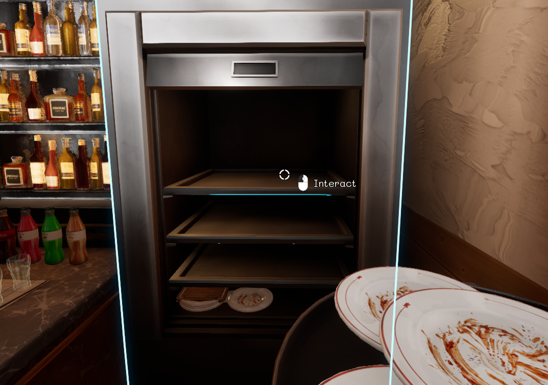 Dish elevator with an upstairs order
