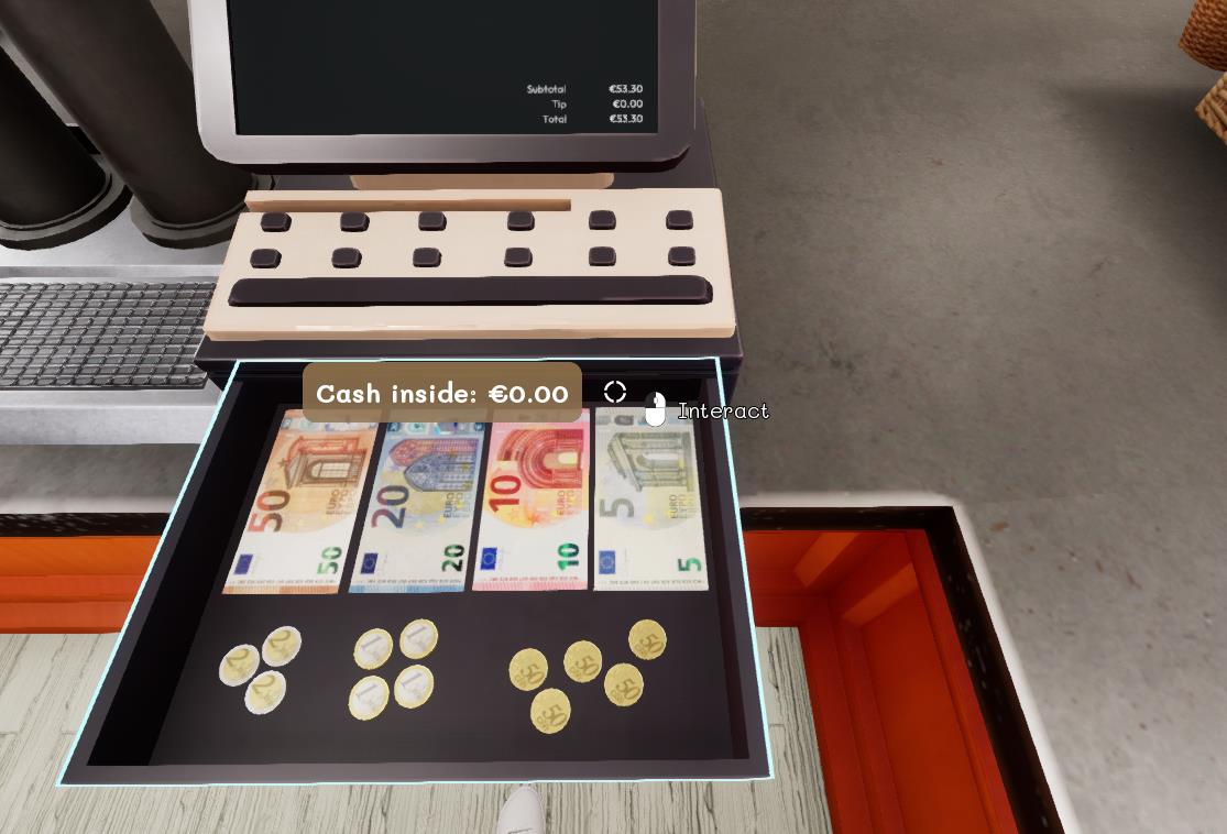 Cash register payment interface