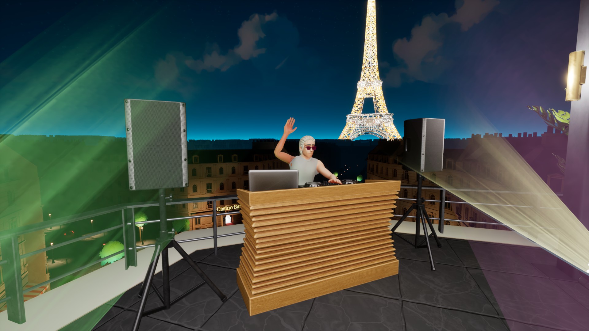 DJ Set placed on the rooftop