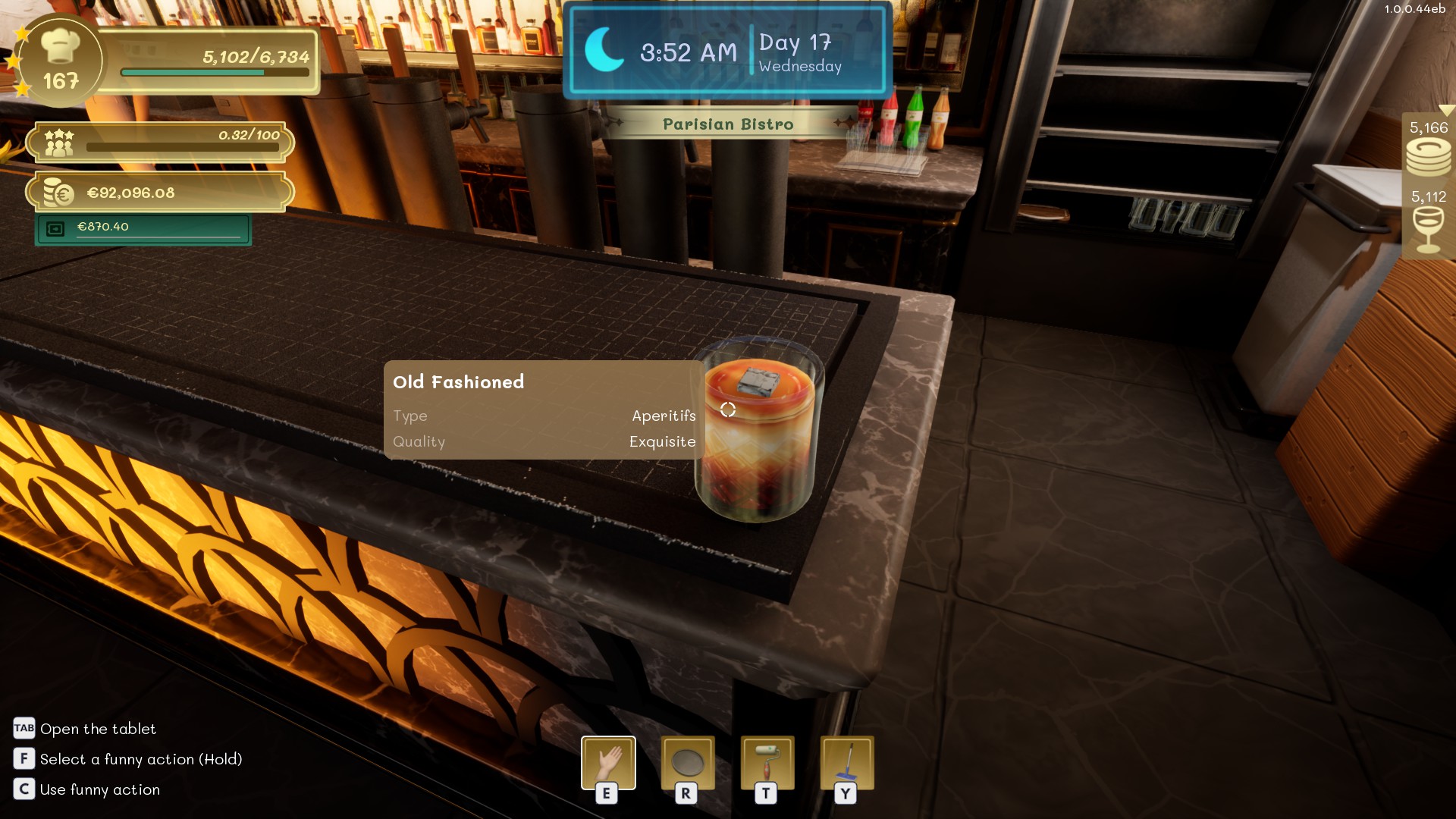 Cocktail recipes and preparation tasks