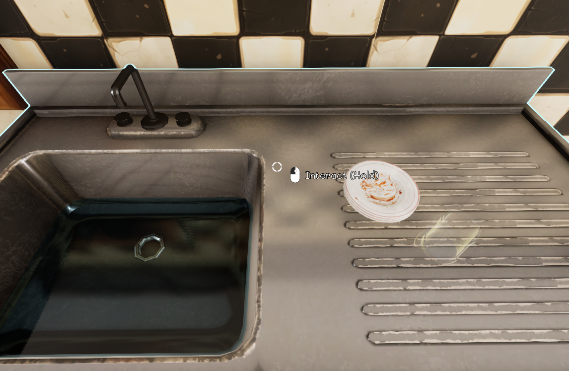Dirty tableware placed in the kitchen sink