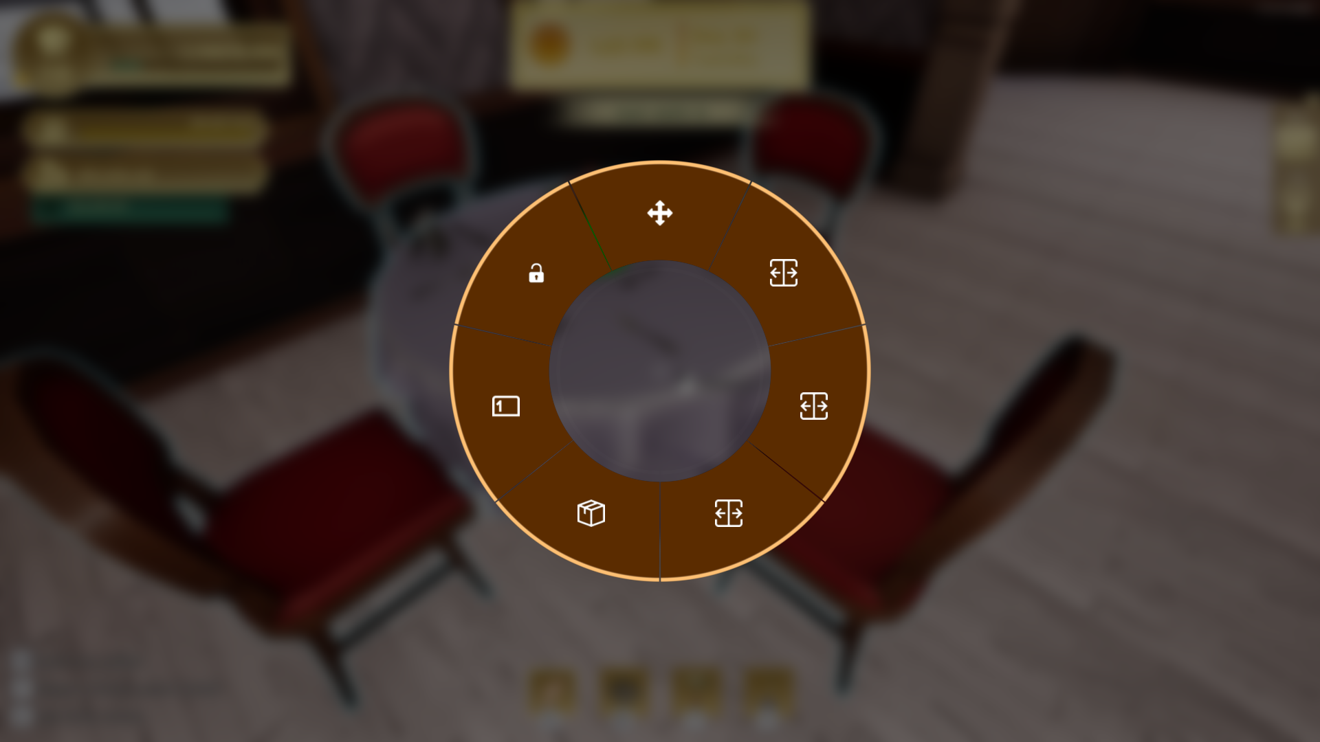 Table management interaction wheel